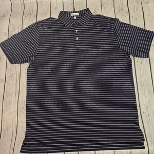 Peter Millar Summer Comfort Mens Polo Shirt Size XL Pink Striped short sleeve